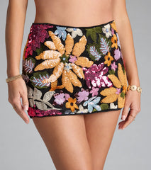 Petal To The Party Floral Sequin Skort