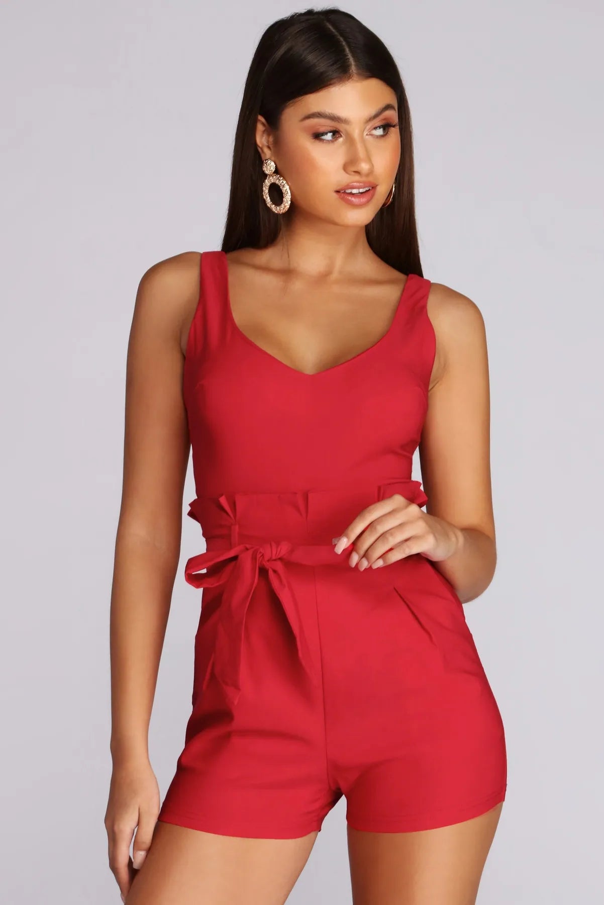 Flirt Alert Tie Waist Romper
