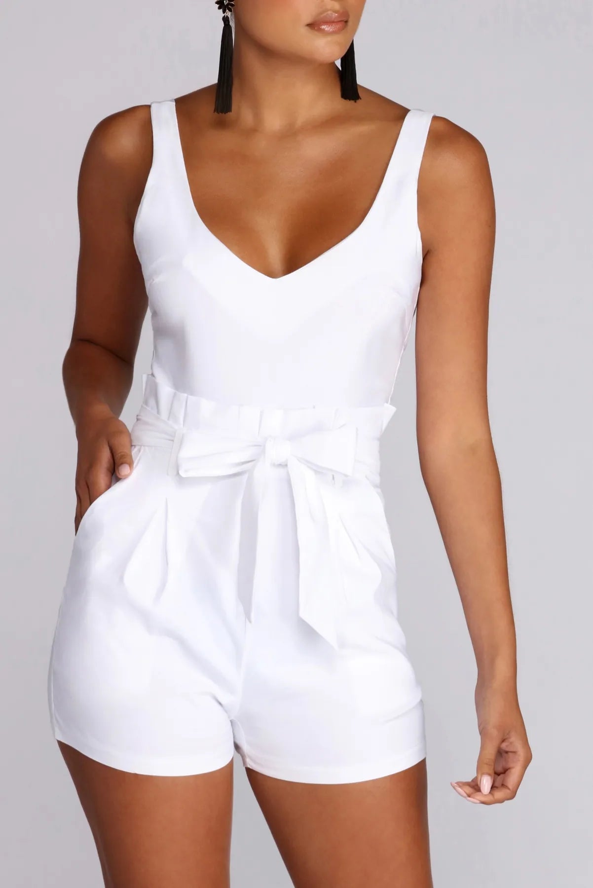 Flirt Alert Tie Waist Romper