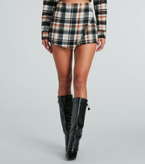 Cozy Trend Plaid Mini Skort