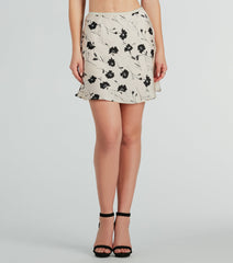 Fashionable Floral Mini Skort