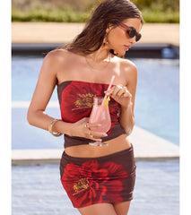 Bold Flirt Floral Mesh Mini Skirt