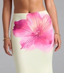 Sandy Shores Tropical Floral Maxi Skirt
