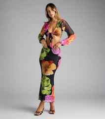 Island Muse Tropical Floral Maxi Skirt