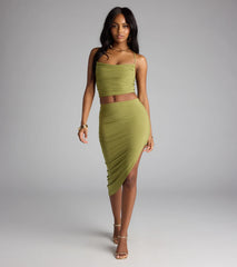 Catch The Curve High Slit Midi Skirt