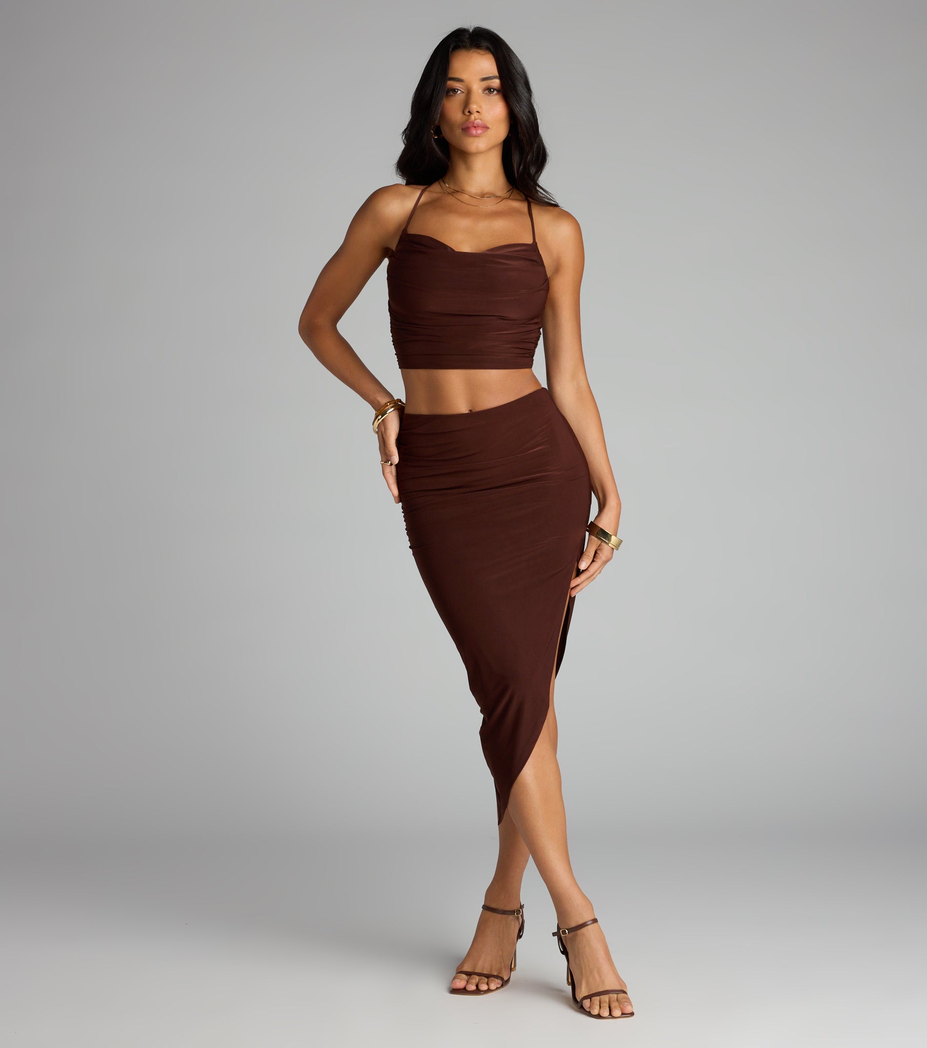 Catch The Curve High Slit Midi Skirt