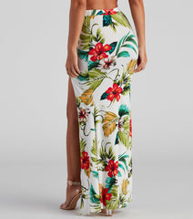 Tropical Glam Floral Maxi Skirt