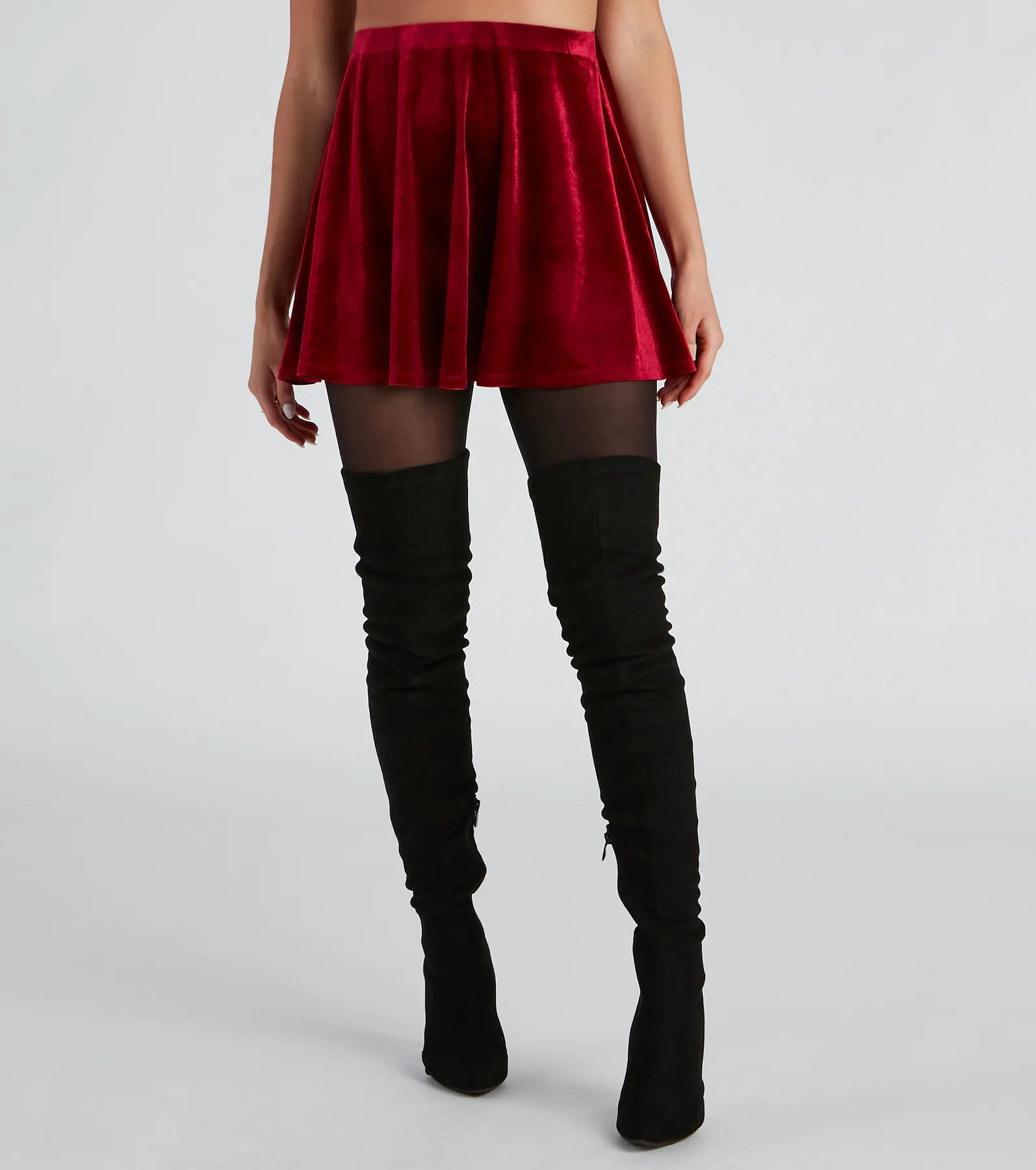 Ready To Twirl Velvet Skater Skirt
