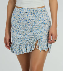 Spring Mentality Ditsy Floral Ruffle Mini Skirt
