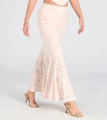 Romance Me Floral Jacquard Maxi Skirt