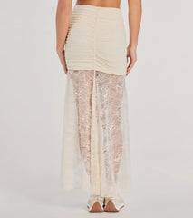 Boho Beauty High Slit Lace Maxi Skirt