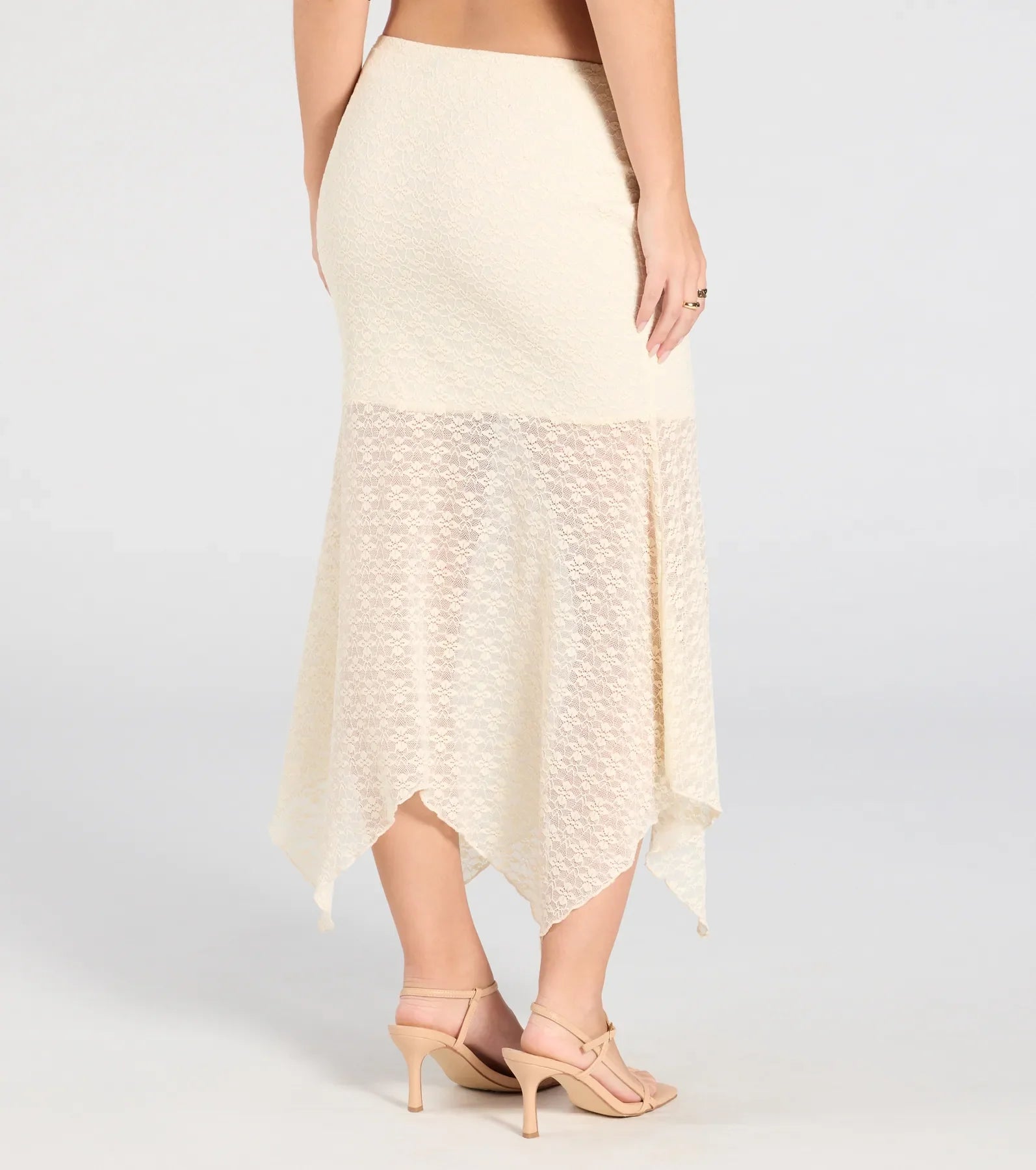 Boho Babe Lace Hanky Hem Maxi Skirt