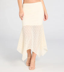 Boho Babe Lace Hanky Hem Maxi Skirt