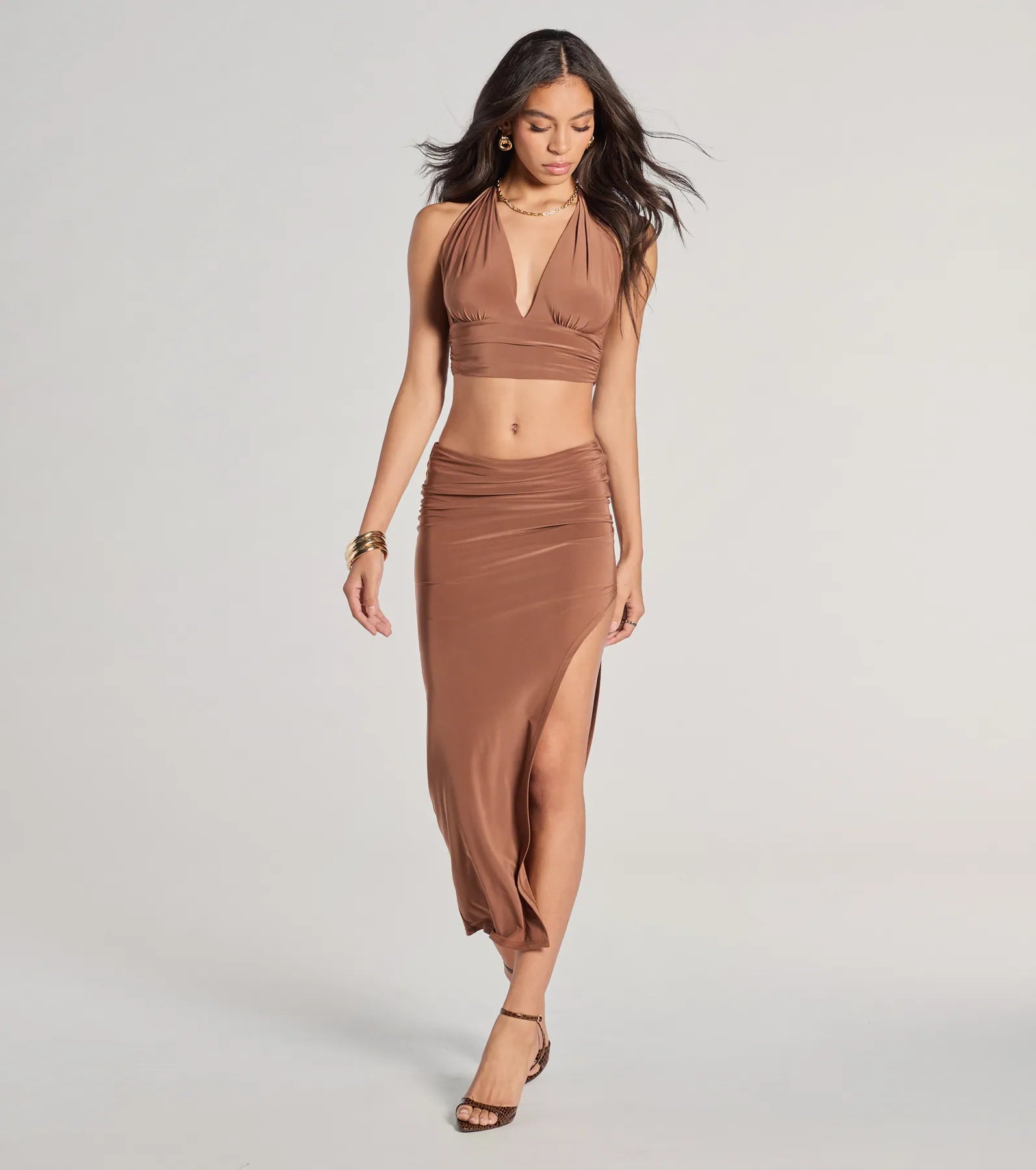 The One High-Rise Slit Maxi Skirt