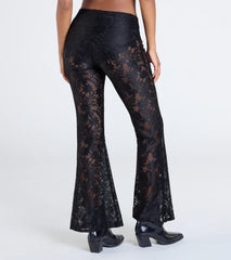 Sultry Boho Crochet Lace Flare Pants