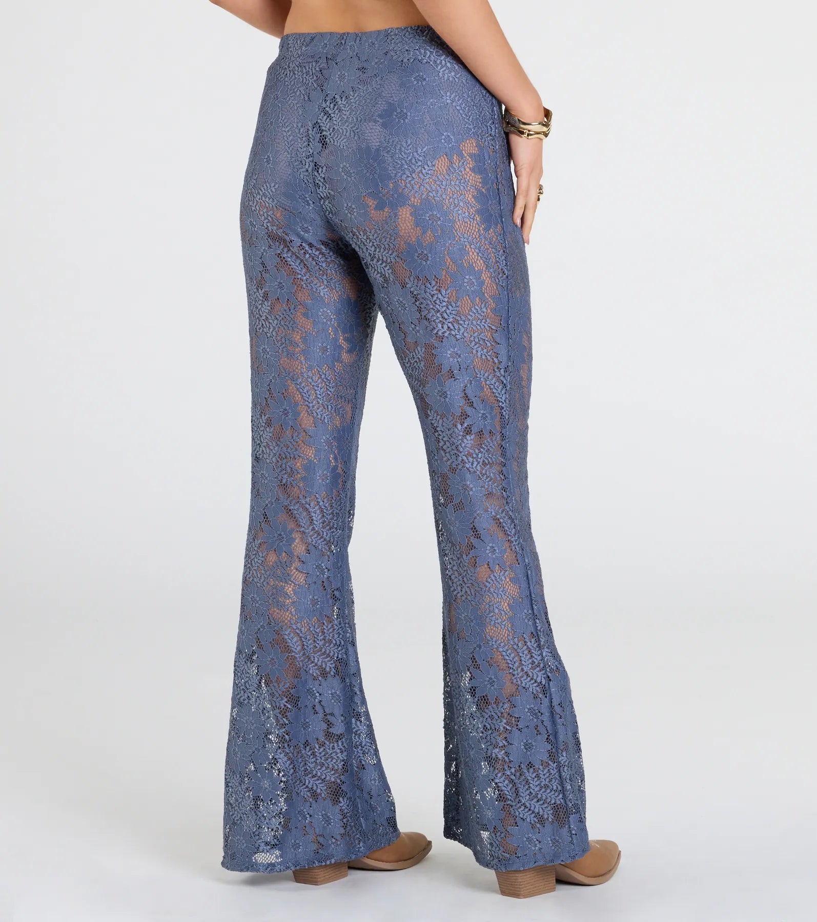 Sultry Boho Crochet Lace Flare Pants