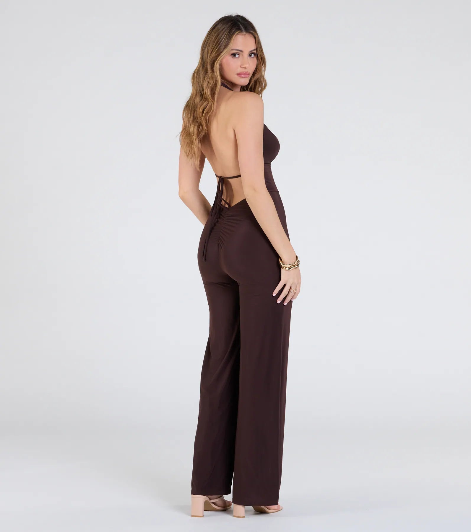 Dinner At Sunset Open Back Wide-Leg Jumpsuit