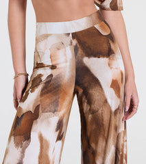 Off To Paradise Wide-Leg Abstract Pants