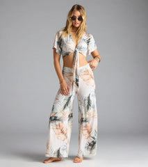 Mornings In Tulum Tropical Wide-Leg Pants