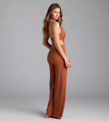 Sleek Silhouette Halter Cutout Jumpsuit