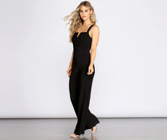 Camera Ready Deep V Ruched Jumpsuit
