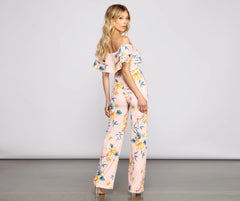 Tropical Escape Off-The-Shoulder Jumpsuit
