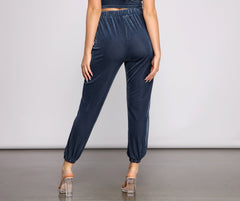 So Luxe High Rise Velvet Joggers