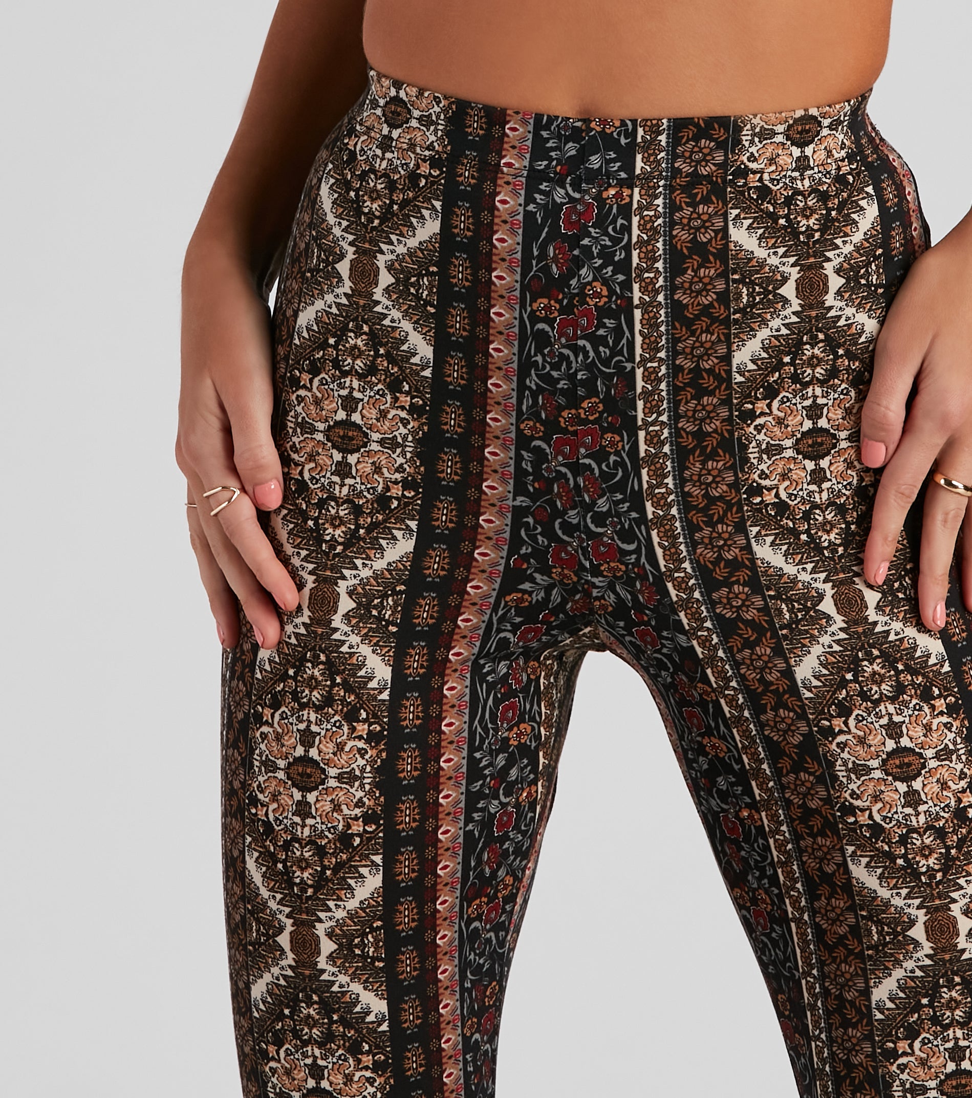 Festive Medallion Flare Pants