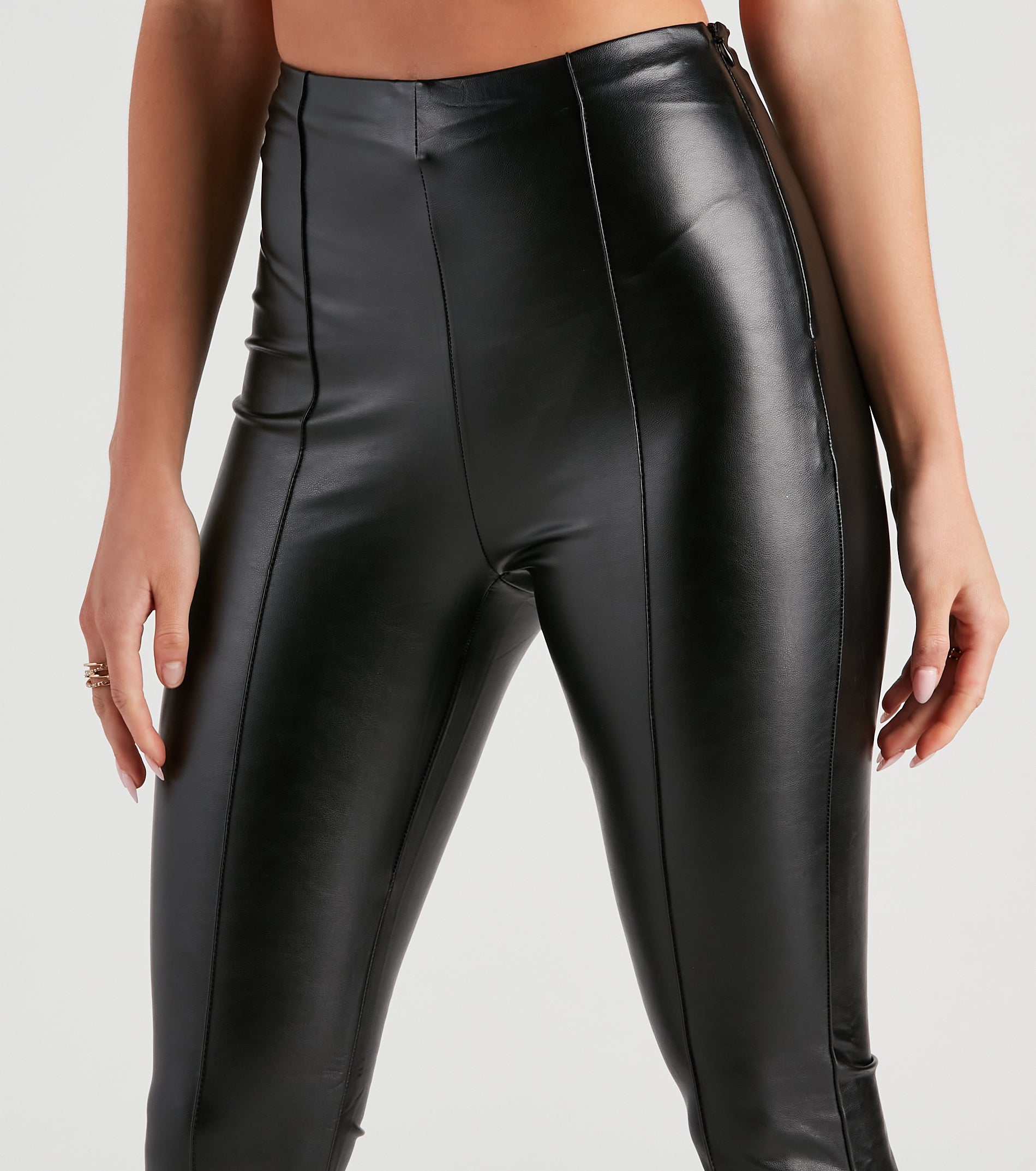 The Winner Faux Leather Flare Pants
