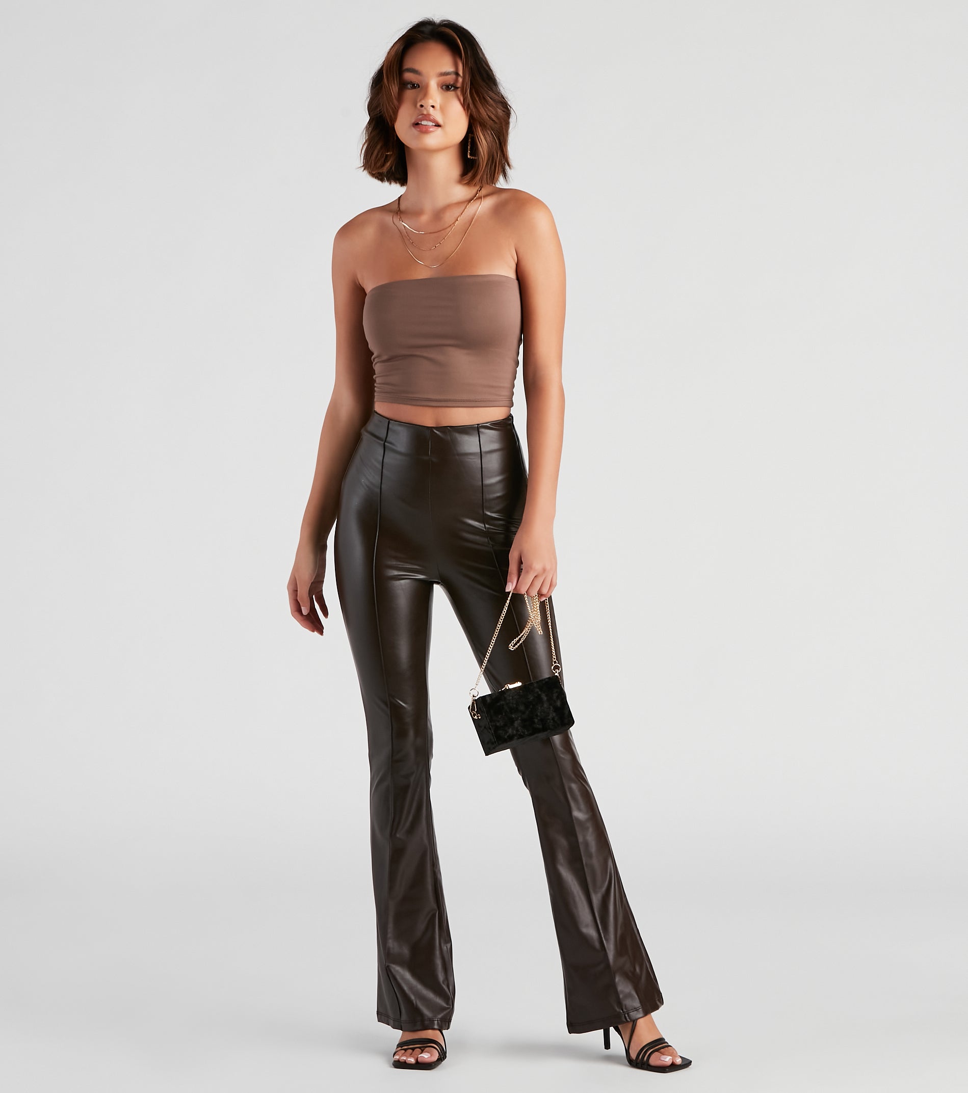 The Winner Faux Leather Flare Pants