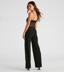 All An Illusion Mesh Stripe Jumpsuit