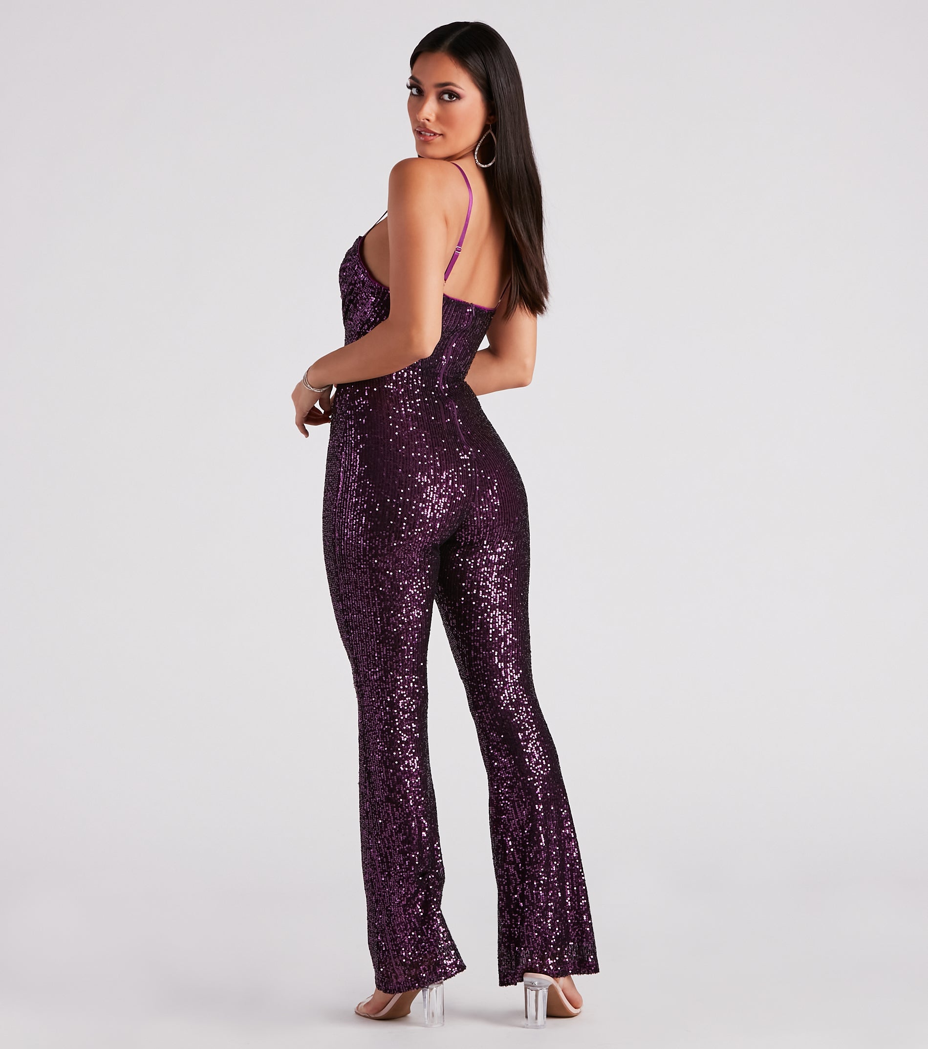 Bedazzle Me Sequin Flare Jumpsuit