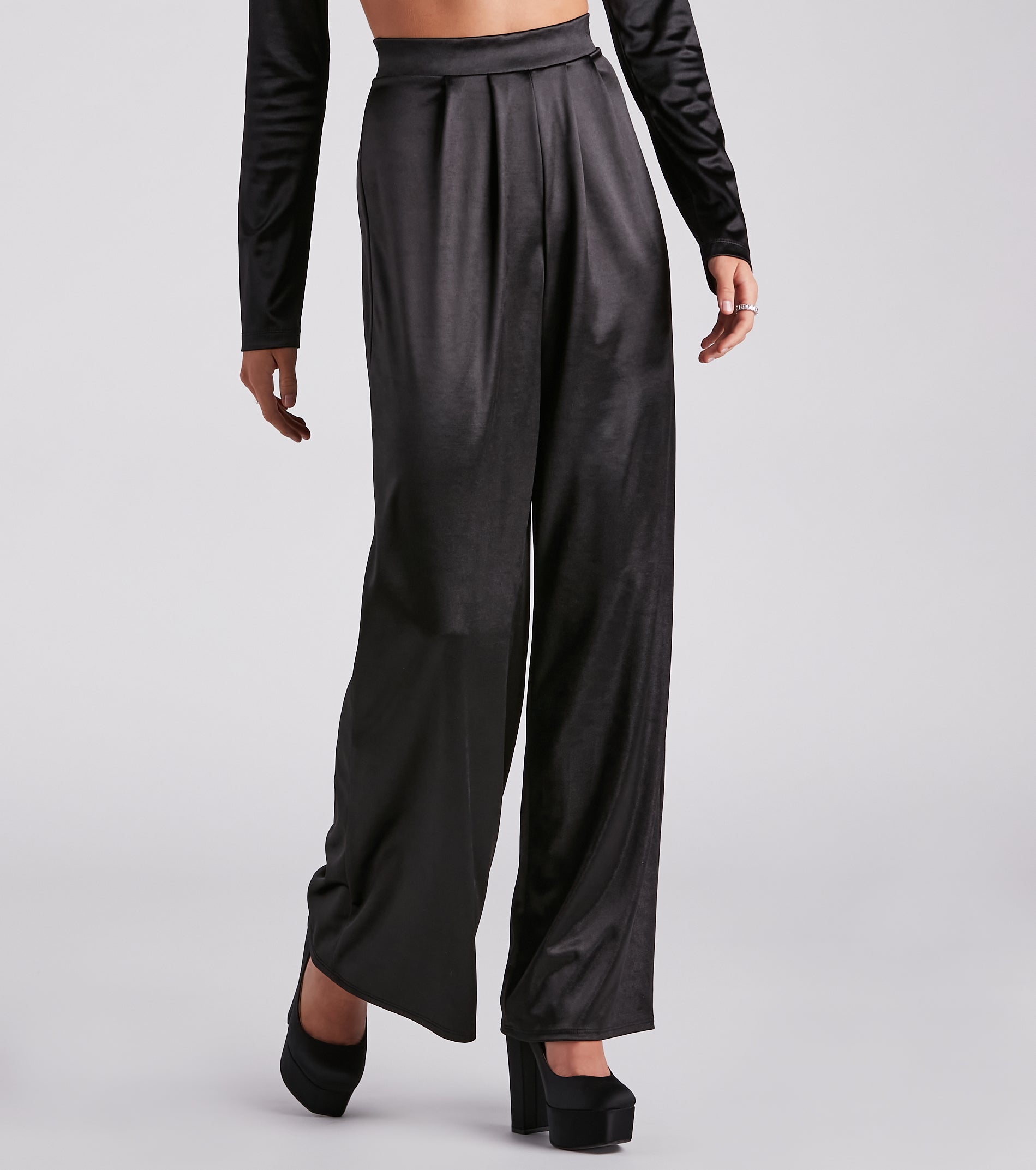 Trending In Satin High Rise Pants
