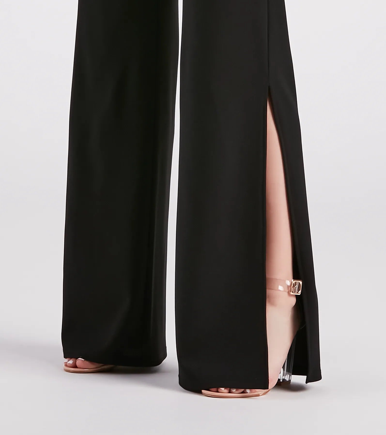 Slit Decision Crepe High-Rise Pants