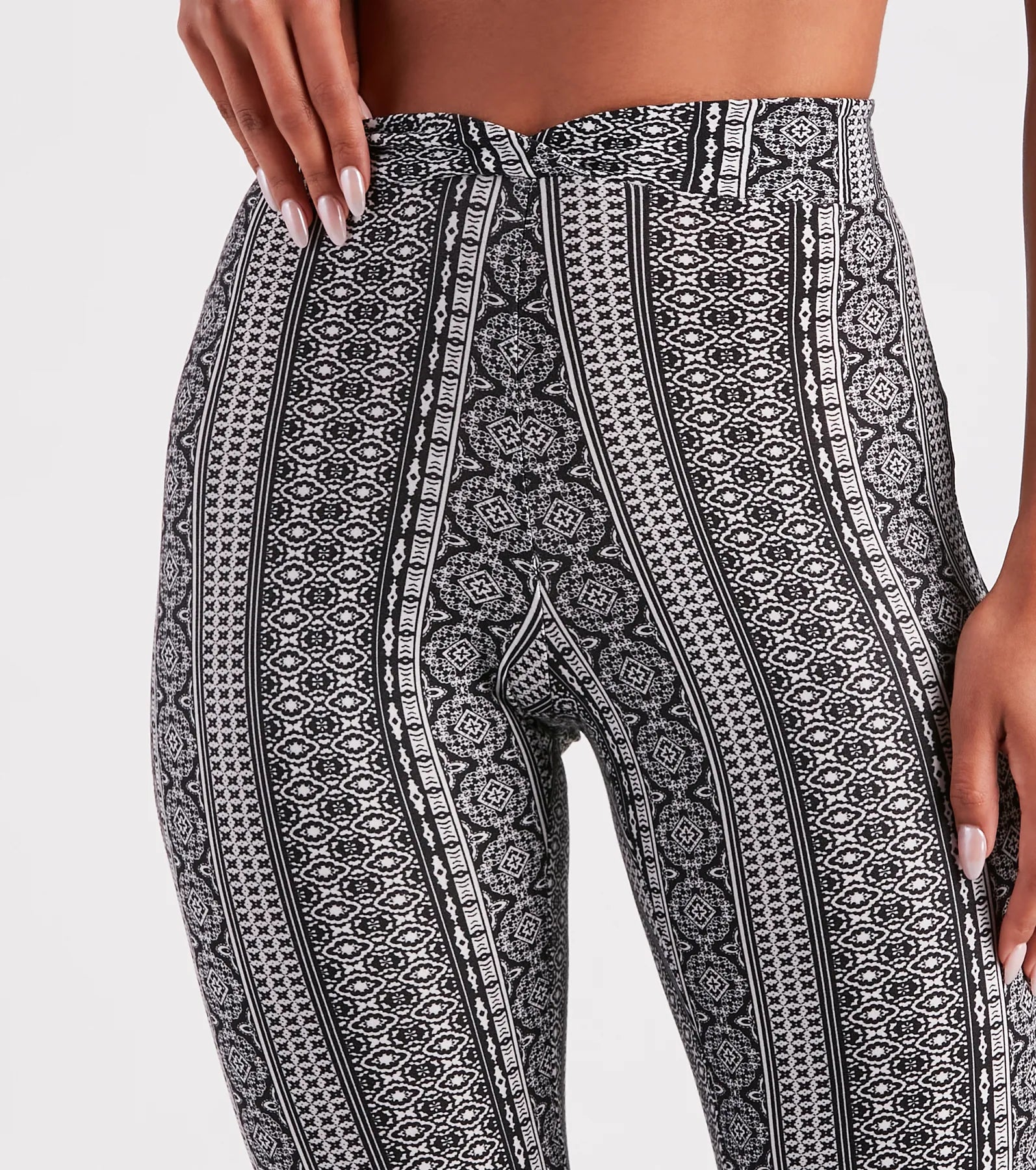 Boho Dreams Printed Cross Waist Flare Pants