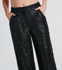 Night Cocktails Sequin High-Rise Flare Pants