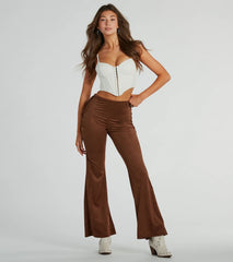 All Laced-Up Flare Faux Suede Pants