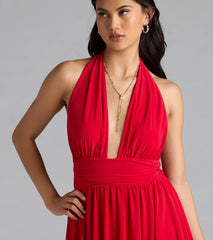 Bold Babe Halter Plunge Neck Romper