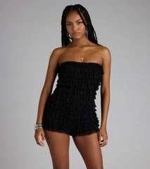 For The Frill Of It Lace-Up Ruffled Romper