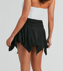 Flirt It Up Hanky Hem Knit Mini Skort