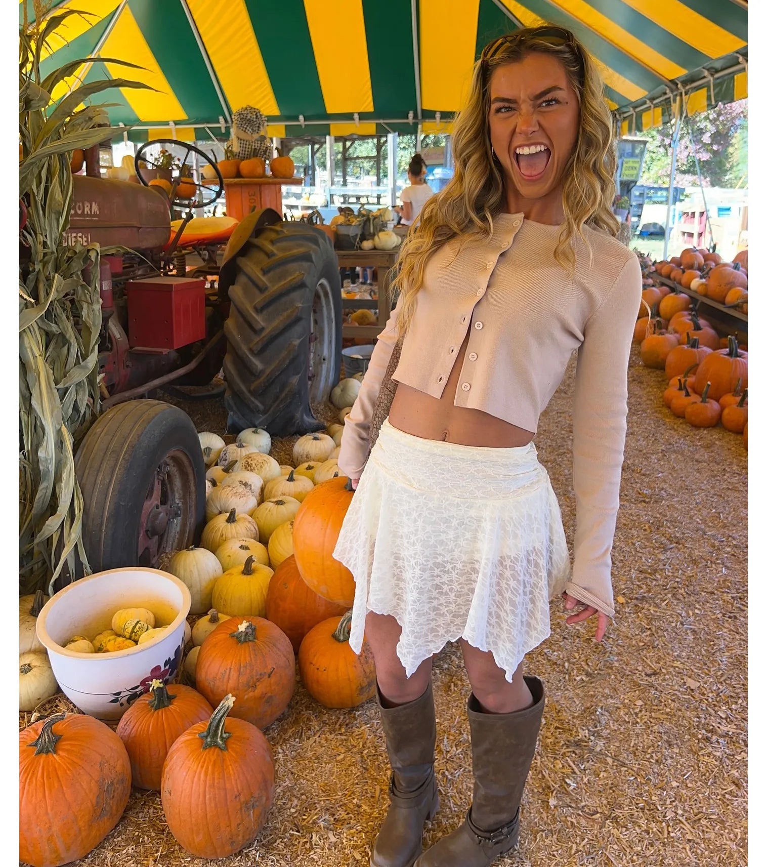 Boho-Chic Lace Hanky Hem Mini Skort