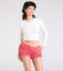 Chic Statement Gingham Ruffle Hot Shorts