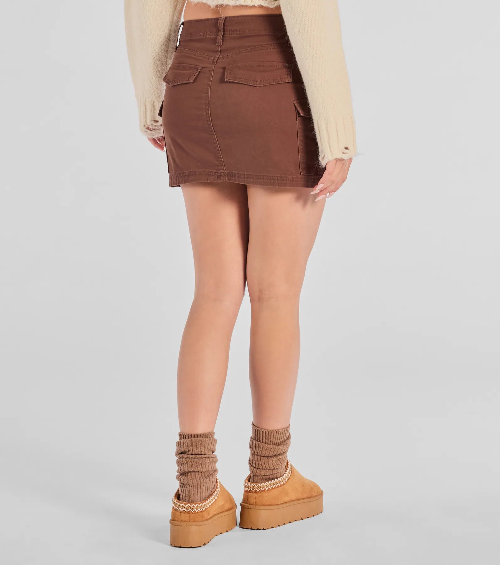 Casually Cool Mid-Rise Cargo Mini Skirt