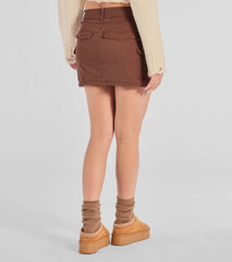Casually Cool Mid-Rise Cargo Mini Skirt