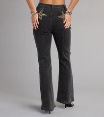 Wild Star Cheetah Mid-Rise Denim Jeans