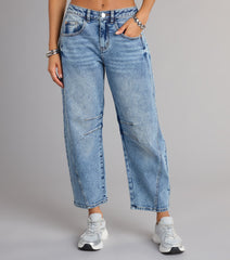 Chill Vibes Mid-Rise Barrel Jeans
