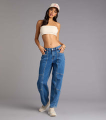 Chill Factor Mid-Rise Barrel Denim Jeans