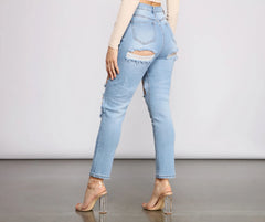 High Waist Trendy Cut Out Skinny Jeans