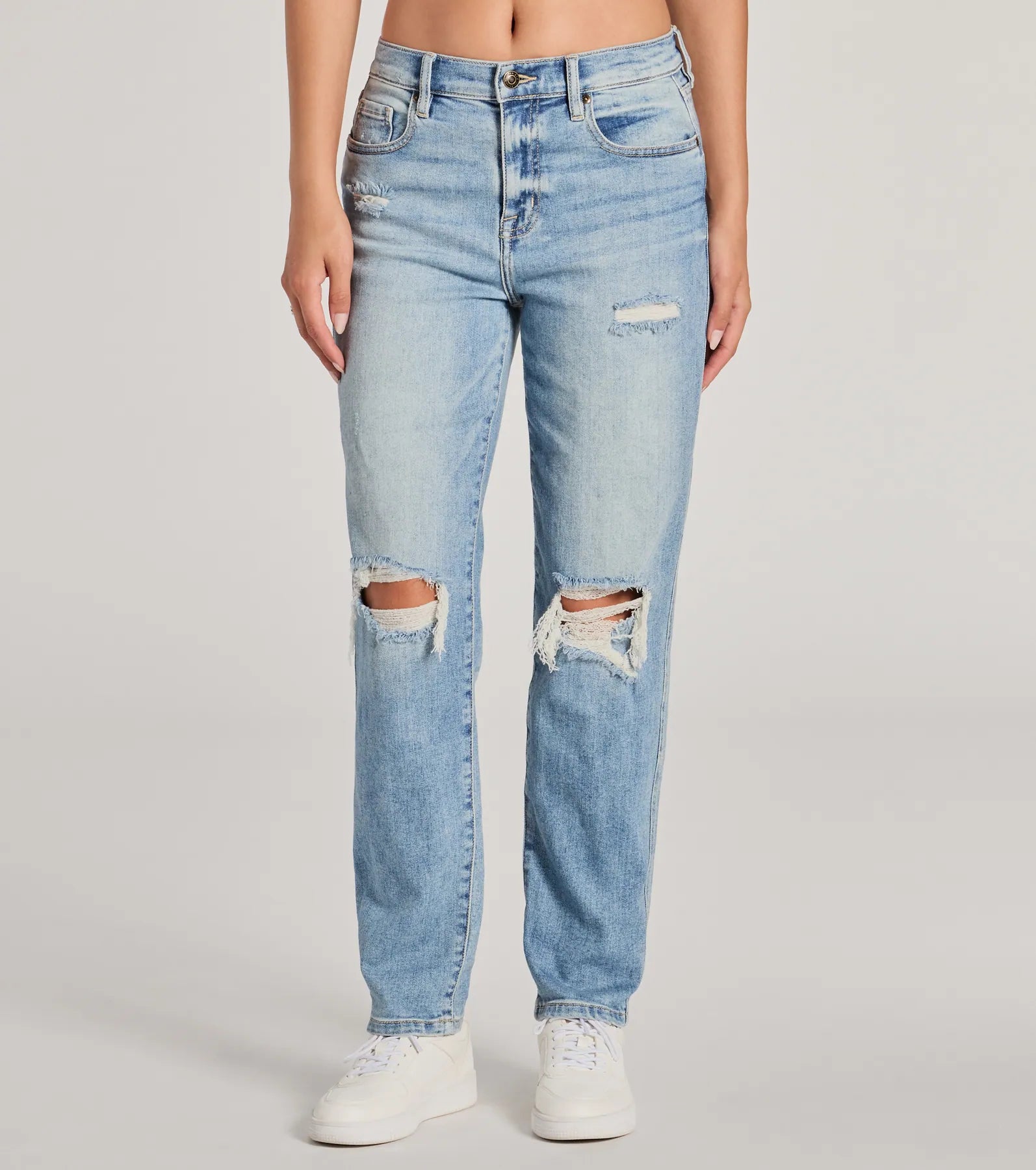 Rocky High-Rise Destructed Boyfriend Jeans