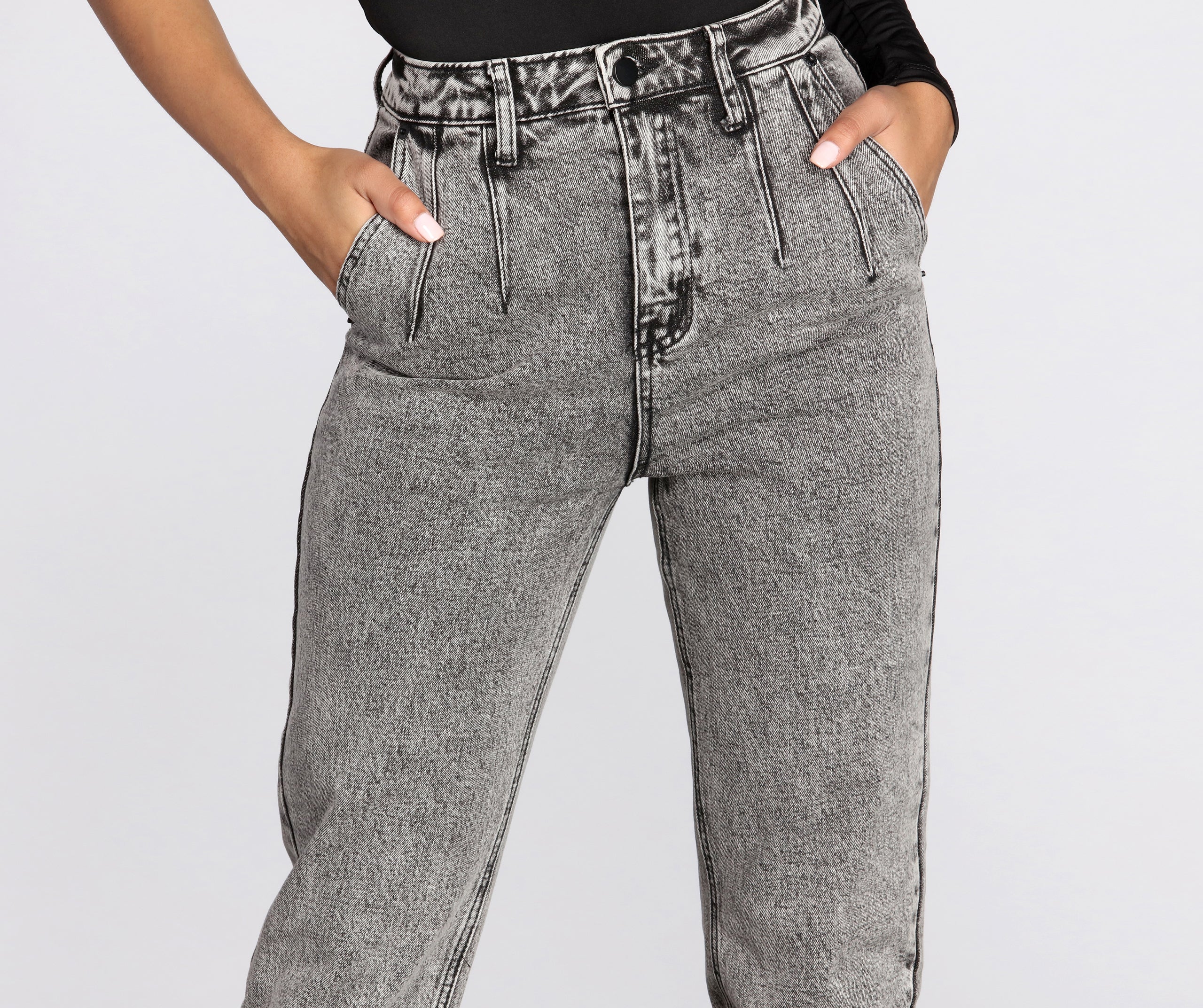 High Rise Acid Wash Skinny Jeans